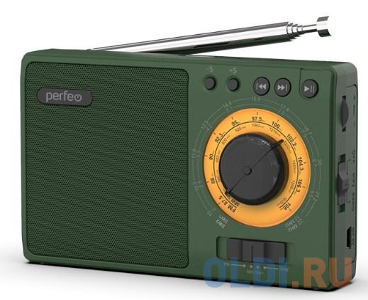 

Perfeo радиоприемник аналоговый,всеволновый ЗАРЯ/ MP3/ питание 18650/зеленый(i10GR) [PF_C3278]