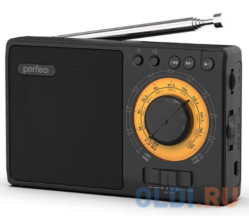 

Perfeo радиоприемник аналоговый,всеволновый ЗАРЯ/ MP3/ питание 18650/черный(i10BK) [PF_C3279]