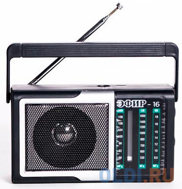 Радиоприемник портативный Сигнал Эфир-16 черный радиоприемник портативный сигнал бзрп рп 312bt usb sd