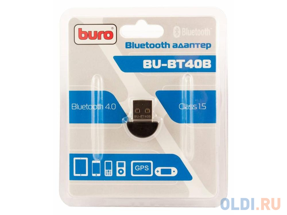 Беспроводной USB адаптер Buro BU-BT40B 3Mbps адаптер usb buro bu bt40b bluetooth 4 0 edr class 1 5 20м