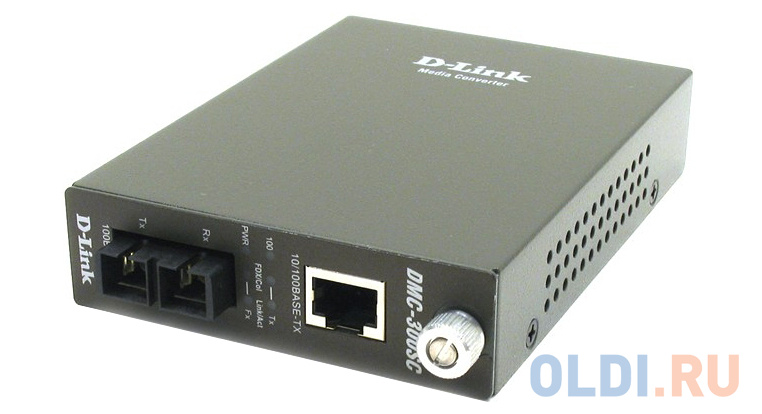Медиаконвертер D-Link DMC-300SC/D8A Медиаконвертер с 1 портом 10/100Base-TX и 1 портом 100Base-FX с разъемом SC для многомодового оптического кабеля ( медиаконвертер d link dmc 1910r a8a a9a