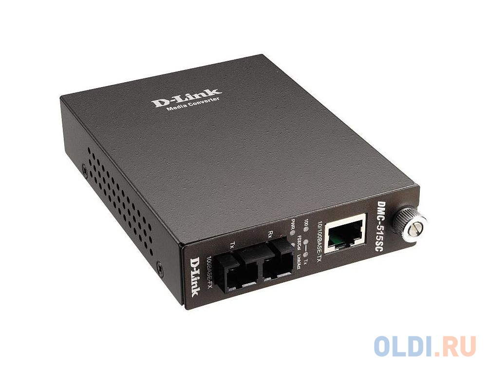 Медиаконвертер D-Link DMC-515SC/D6B Медиаконвертер с 1 портом 10/100Base-TX и 1 портом 100Base-FX с разъемом SC для одномодового оптического кабеля (д
