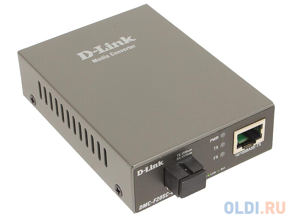 Медиаконвертер D-Link DMC-F20SC-BXU/A1A WDM медиаконвертер с 1 портом 10/100Base-TX и 1 портом 100Base-FX с разъемом SC (ТХ: 1310 нм; RX: 1550 нм) для модуль osnovo sfp s1lc13 g 1550 1310 i