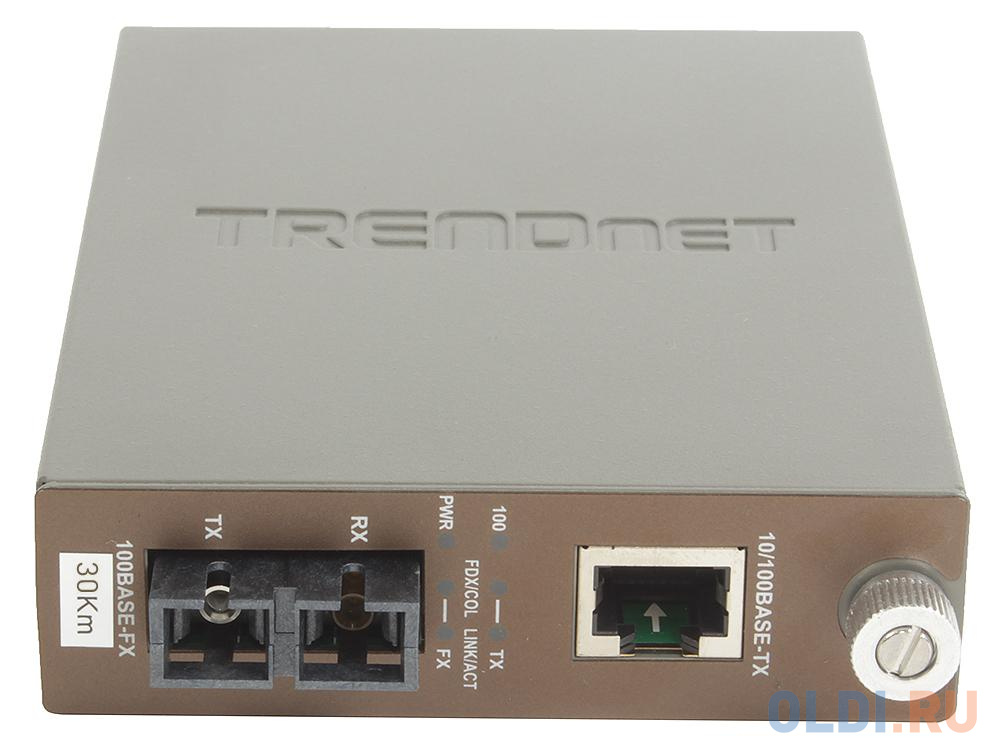 Медиаконвертер TRENDnet TFC-110S30 Одномодовый оптоволоконный медиа-конвертер с оптическим портом 100Base-FX разъём SC, поддерживающим работу на расст от OLDI