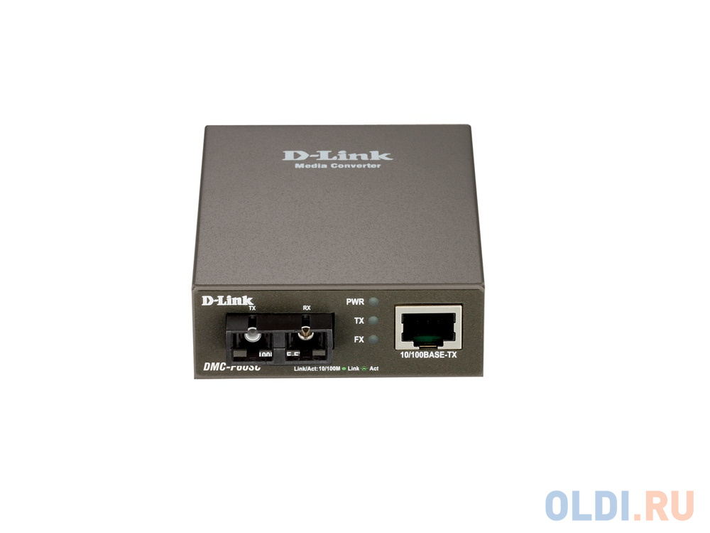 Медиаконвертер D-Link DMC-F60SC/E Медиаконвертер с 1 портом 10/100Base-TX и 1 портом 100Base-FX с разъемом SC для одномодового оптического кабеля (до