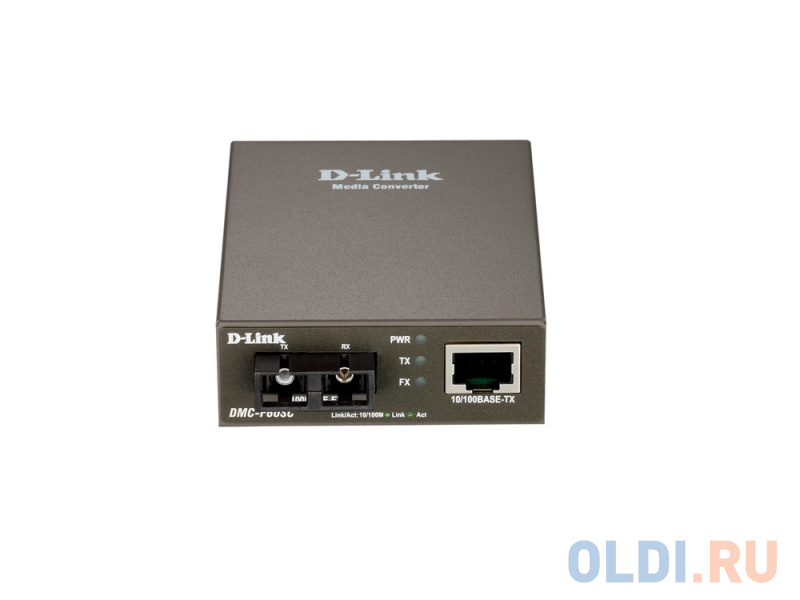 Медиаконвертер D-Link DMC-F60SC/E Медиаконвертер с 1 портом 10/100Base-TX и 1 портом 100Base-FX с разъемом SC для одномодового оптического кабеля (до