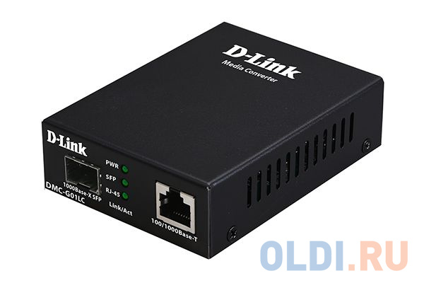D-Link DMC-G01LC/C1A Медиаконвертер с 1 портом 100/1000Base-T и 1 портом 1000Base-X SFP, размер 70,5 x 93,5 x 26 мм