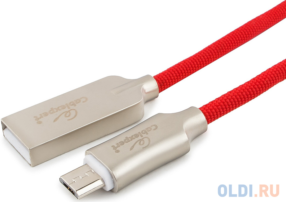 Cablexpert Кабель USB 2.0 CC-P-mUSB02R-1M AM/microB серия Platinum длина 1м красный блистер.