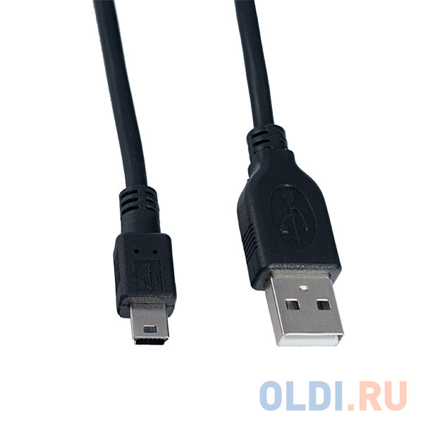 Кабель USB 2.0 miniUSB 0.5м Perfeo U4304 круглый черный
