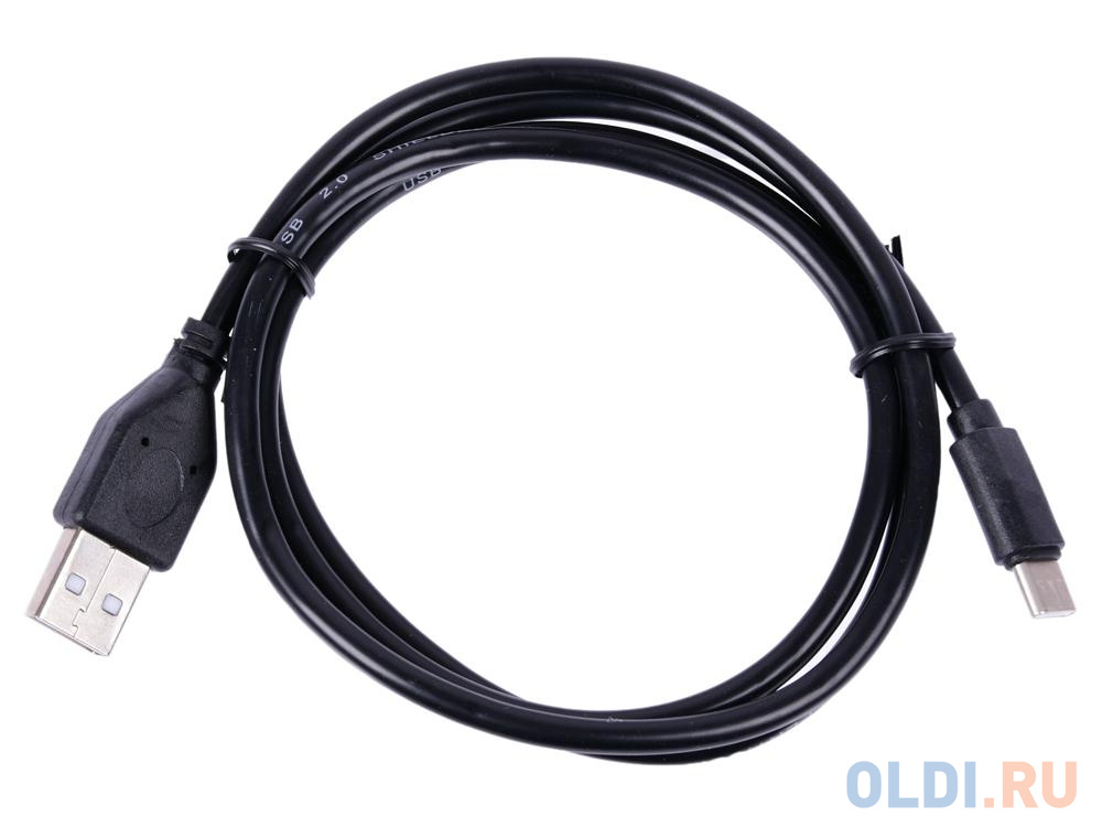 Кабель Type-C 1м Cablexpert CCP-USB2-AMCM-1M круглый черный кабель miniusb гарнизон круглый gcc usb2 am5p 0 5m