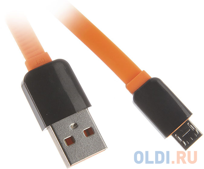 

Кабель microUSB 1м Continent QCU-5102OG плоский оранжевый