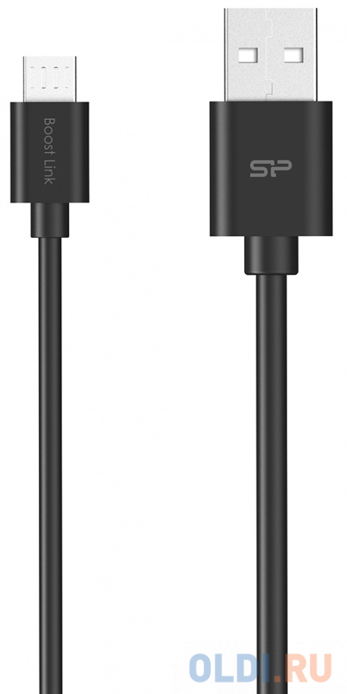 

Кабель microUSB 1м Silicon Power SP1M0ASYLK10AB1K круглый черный