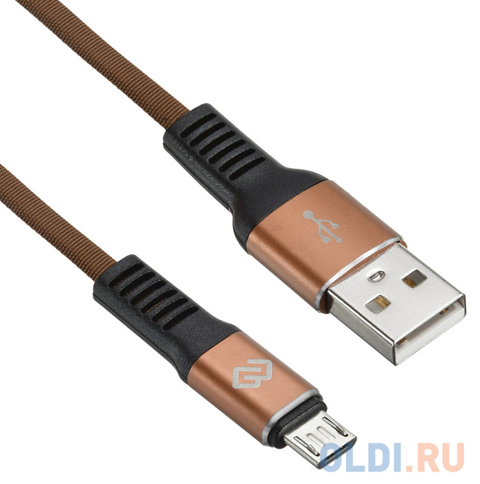 

Кабель microUSB 0.15м Digma 1080393 плоский коричневый