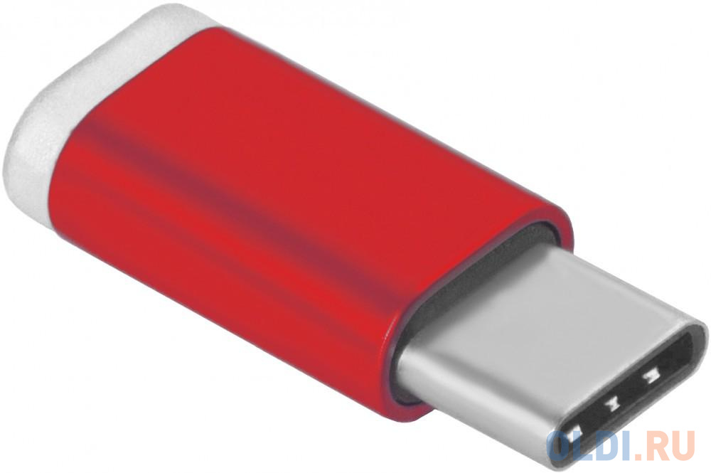 Переходник microUSB USB Type C Green Connection GCR-UC3U2MF-Red красный