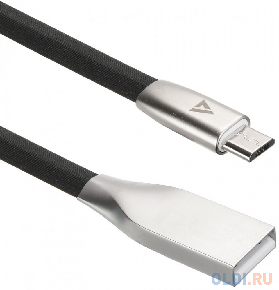 Кабель microUSB 1.2м ACD ACD-U922-M1B плоский черный кабель microusb 1м acd acd u920 m1l плоский синий