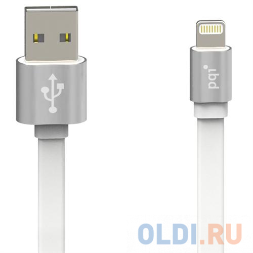 

Кабель Lightning 1м PQI 6ZC190701R001A плоский серебристый