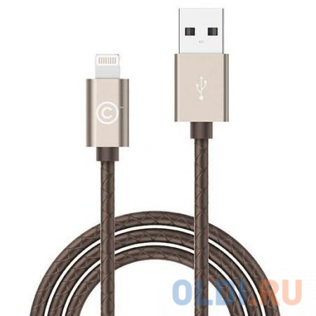 

Кабель Lightning 1.8м LAB.C Leather Cable A.L круглый золотистый