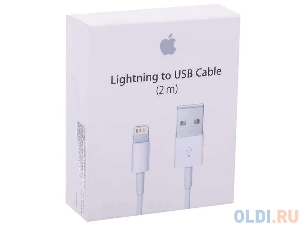 Кабель Lightning 2м Apple круглый белый кабель microusb lightning apple 30 pin 1м gmini gm mel400flwbl плоский белый