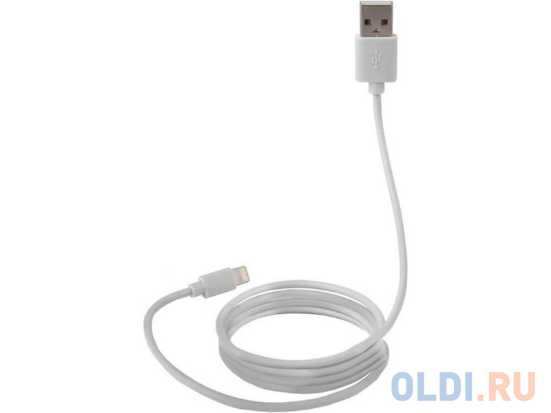 

Кабель Lightning USB 2.0 1м Canyon CNS-MFICAB01W круглый белый