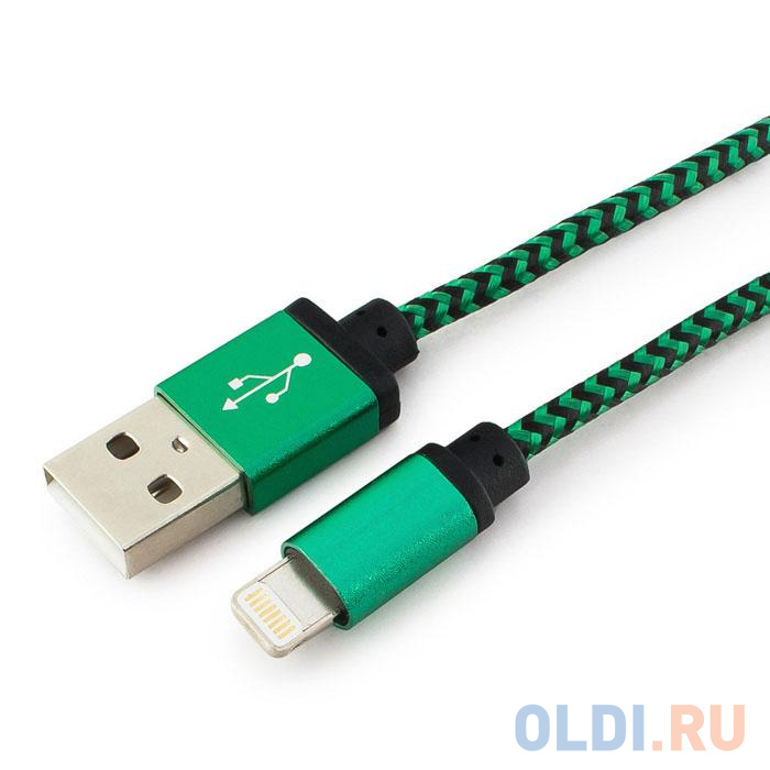

Кабель Lightning 1м Gembird CC-ApUSB2gn1m круглый зеленый