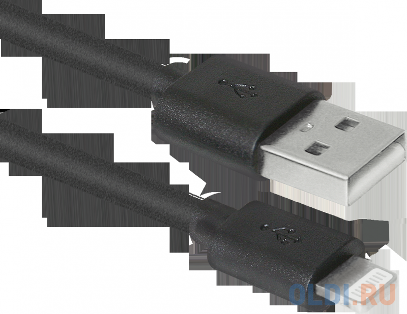 

Кабель Lightning 1м Defender ACH01-03BH круглый черный