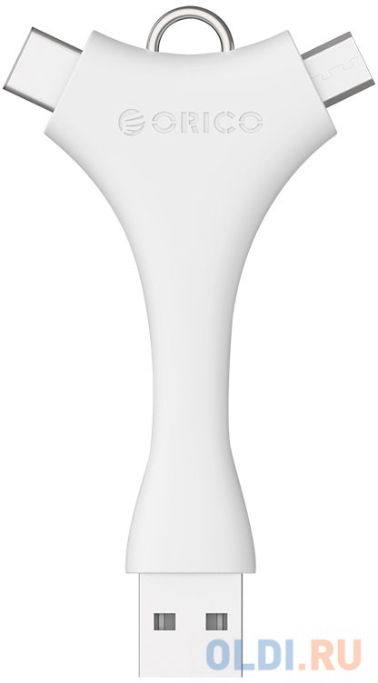 Переходник Type-C Orico C1 плоский белый