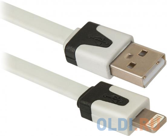 

Кабель Lightning 1м Defender ACH01-03P плоский белый