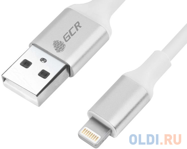 

Кабель Lightning 1м Green Connection GCR-50618 круглый белый/серебристый