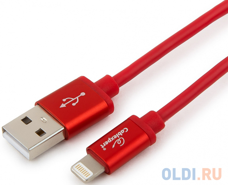 

Кабель Lightning 1м Gembird CC-S-APUSB01R-1M круглый красный