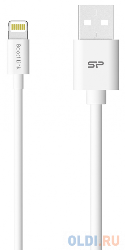 

Кабель Lightning 1м Silicon Power SP1M0ASYLK10AL1W круглый белый