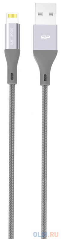 

Кабель Lightning 1м Silicon Power SP1M0ASYLK30AL1G круглый серый