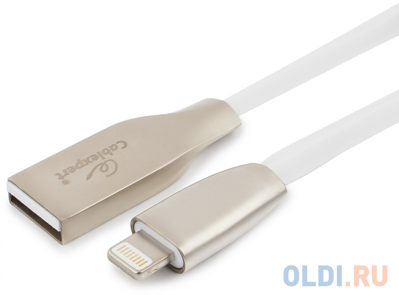 

Кабель Lightning 1м Cablexpert CC-G-APUSB01W-1M плоский белый