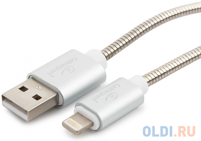 

Кабель Lightning 1м Cablexpert CC-G-APUSB02S-1M круглый серебристый