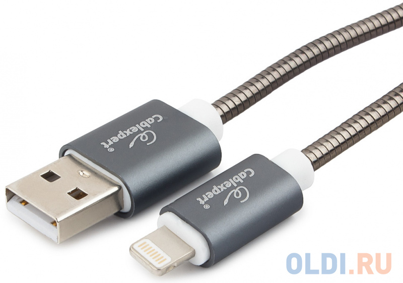 

Кабель Lightning 1м Cablexpert CC-G-APUSB02Gy-1M круглый титановый