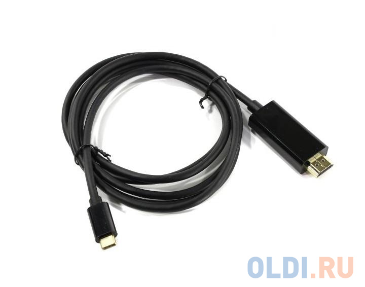 Кабель HDMI USB Type C 1.8м VCOM Telecom CU423C круглый черный