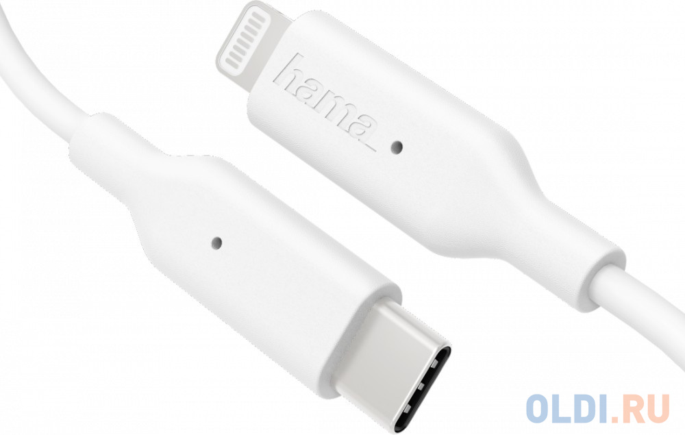 

Кабель Type-C Lightning 1м HAMA Mfi 00183295 круглый белый