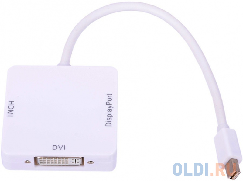 

Адаптер miniDisplayPort DisplayPort HDMI DVI 0.15 см Green Connection 33-050583 круглый белый