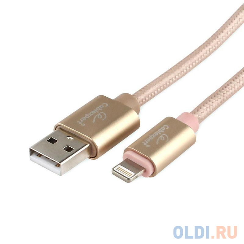 

Кабель USB 2.0 Lightning 1м Gembird CC-U-APUSB01Gd-1M круглый золотистый