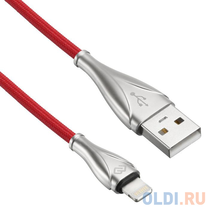 Кабель Digma USB A (m) Lightning (m) 1.2м красный Вид№4