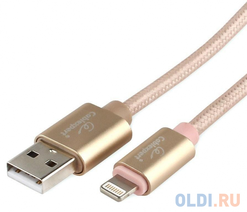 

Кабель USB 2.0 Lightning 1м Cablexpert CC-U-APUSB02Gd-1M круглый золотистый