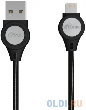 

Кабель USB Lightning 1м Ritmix RCC-429 Black круглый черный