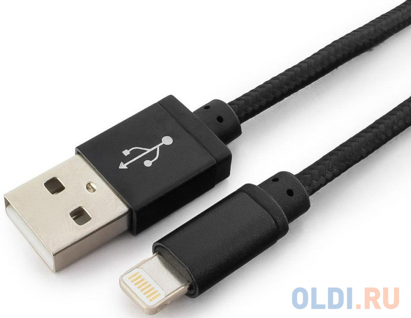 

Кабель Lightning 1м Gembird CC-ApUSB2bk1m круглый черный