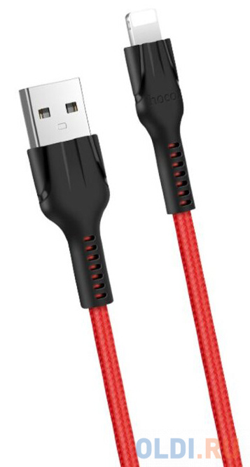 

Кабель Lightning 1м HOCO U31 круглый красный