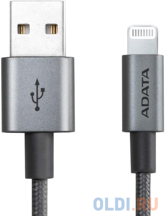 

Кабель Lightning 1м A-Data AMFIAL-1MK-CTI круглый титановый