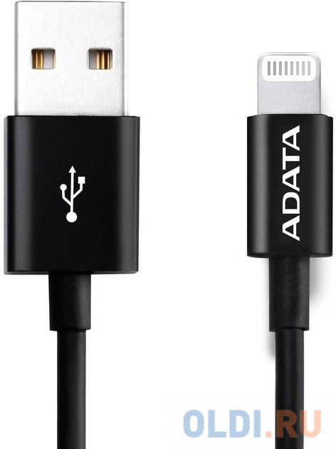 

Кабель Lightning 1м A-Data AMFIPL-1M-CBK круглый черный