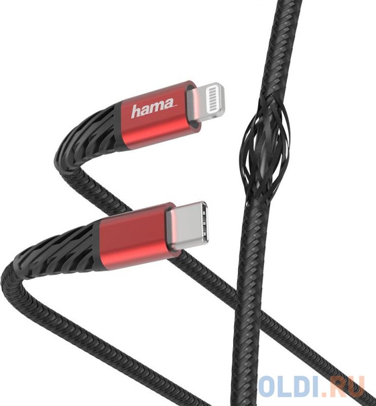 

Кабель Lightning Type-C 1.5м HAMA 00183294 круглый черный