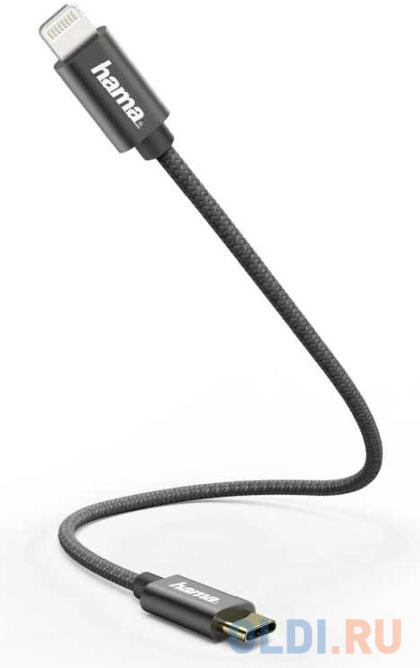 

Кабель Lightning Type-C 0.2м HAMA 00187208 круглый черный
