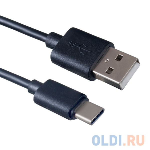 Кабель USB 2.0 Type-C 2м Perfeo U4702 круглый черный кабель type c 1м perfeo u4703 круглый
