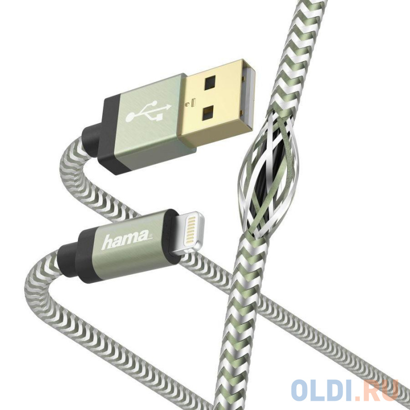 

Кабель Lightning 1.5м HAMA 00187237 круглый зеленый