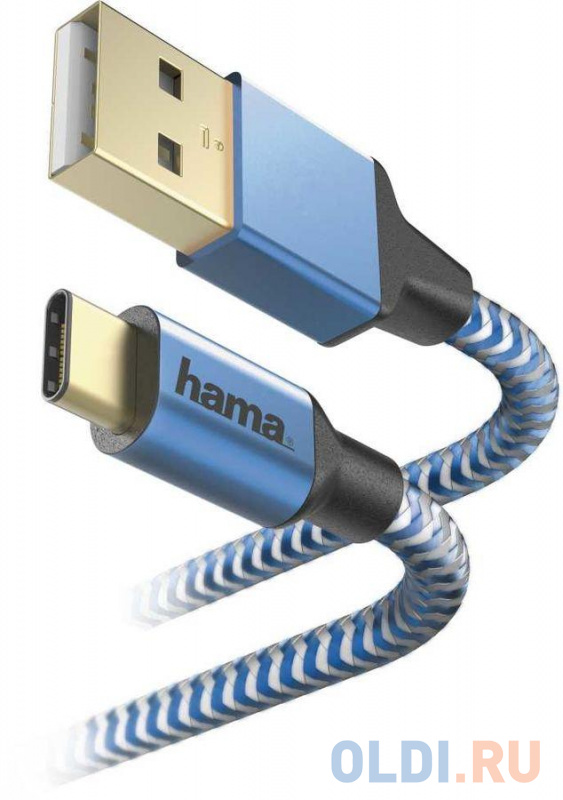 

Кабель Type-C 1.5м HAMA 00178295 круглый синий